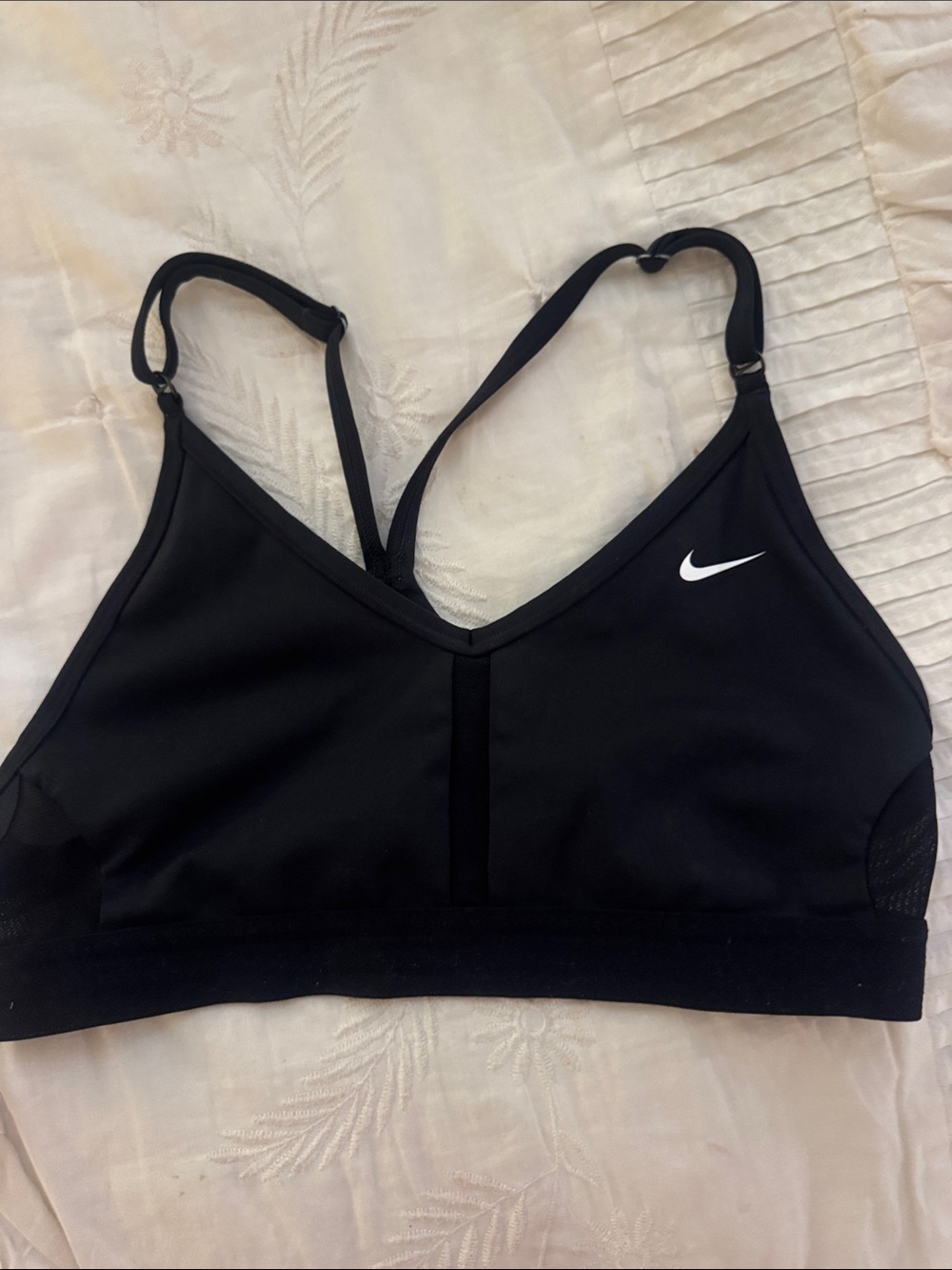 Nike Black Sports Bra with Adjustable Straps and V‑Back
